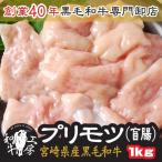 ショッピング円高還元 盲腸 肉 ホルモン 鍋 宮崎県産 黒毛和牛 プリモツ 盲腸 100ｇ×10パック 計1kg もつ煮 どて煮 送料無料【盲腸１kg】