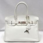 【美品】HERMES／エルメス　バーキン30　トリヨンクレマンス　ホワイト　□M刻印　ハンドバッグ　700110076