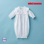 * приобретенный товар * Miki House baby mikihouse сверху товар гонки. совершенно белый платье-комбинезон (50cm-60cm)