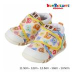 ●取り寄せ商品●ミキハウス　ホットビスケッツ　mikihouse くま 総柄 カラフルビーンズ ファーストベビーシューズ (11.5cm・12cm・12.5cm・13.0cm・13.5cm） 靴