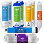 Express Water FLTSETALK1010 1 Year Alkaline Reverse Osmosis System Replacement Set - 10 100 GPD RO Membrane - 10 inch Size Water Filters, Count (Pack