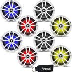 Infinity Marine Bundle - Four Pairs of Infinity 622MLW Marine 6.5 Inch RGB LED Coaxial Speakers - White