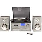 Crosley CR7014A-BK Eclipse 3-Speed Turntable with Bluetooth, AM/FM Radio, CD/Cassette Player, USB, SD Card Reader, Aux-in