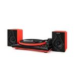 Gemini Sound TT-900 - Stylish 3-Speed Turntable with Wireless Bluetooth, Pitch Control, and Powerful 50W Speakers (Red)