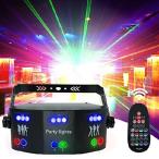 AMKI DJ Disco Lights, 15 Eyes RGB Party Lights Stage Light by DMX512 Control, Sound Activated LED Pattern Strobe Lights for Parties Live Laser Light S