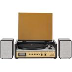 Crosley CR7017B-BK Coda 3-Speed Bluetooth Turntable and FM Radio Shelf System with Matching Stereo Speakers, Black