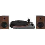 Crosley T160A-GY Automatic Belt-Drive 2-Speed Bluetooth Turntable Shelf System with Stereo Speakers, Gray