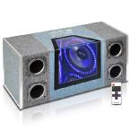 Pyle 12" Dual Series Vented Subwoofer Enclosure for Car Audio - High Powered Sub Woofer Speaker with a 12 Inch Silver Paper Cone and Built-in Illumina