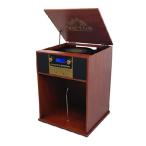 VICTOR Boyleston 7-in-1 Turntable Music Center with 3-Speed Record Player, CD/MP3 Player, AM/FM Radio, Bluetooth in, USB Playback & Record, and Built