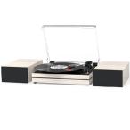 Record Player for Vinyl with External Speakers, Belt-Drive Turntable with Dual Stereo Speakers Vintage Vinyl LP Player Support 3 Speed Wireless AUX He
