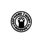  кошка. рука ... хочет Logo разрезные наклейки можно выбрать 4 размер английский язык круг Logo 
