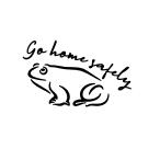  лягушка благополучно ..Go home safely Logo знак иллюстрации разрезные наклейки можно выбрать 5 размер 