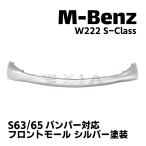 W222 Sクラス 前期 S63 S65 フロントバンパー対応 フロントモール シルバー アンダーリップガード スポイラー MercedesBenz メルセデスベンツ★国内発送 爆買★