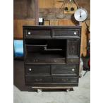 ショッピング古 昭和レトロな茶箪笥 飾り棚 昭和前期　古録展  送料別  Jサイズ　中古 品番S10897