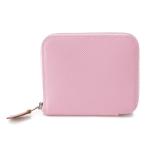 [ Hermes ]Hermesa The p compact silk in Epson wallet purse U. mauve pale [ used ][ regular goods guarantee ]196945