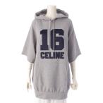 ショッピングセリーヌ 【セリーヌ】Celine　23SS 16 パッチ オーバーサイズ フーディー 半袖 コットン パーカー グレー XS 【中古】【正規品保証】205133