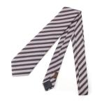  Hermes шелк 100% полоса галстук лиловый темно-синий [ б/у ]