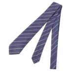  Louis Vuitton шелк Monogram Line do полоса галстук M78874 голубой [ б/у ]