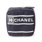  Chanel sportsline парусина здесь Mark сумка темно-синий [ б/у ]