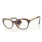  Chanel здесь Mark стразы очки 3298 Brown × Gold [ б/у ]