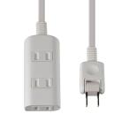 エルパELPA 扉付タップラン 電源タップ 延長コード 125V 0.5m 3個口 ホワイト WBT-N3005BW