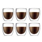 BODUM ボダム グラス コップ タンブラー PAVINA パヴィーナ ダブルウォールグラス 250ml 6個セット 保温保冷性 二重構造 耐熱ガラス 電子レンジ可 オ