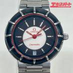OMEGA オメガ シーマスター ダイナミック レディース クオーツ腕時計 1426 ブラック×レッド デイト 中古品 湘南台店