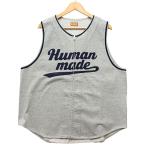 HUMAN MADE ヒューマンメイド HM31SH007 BASEBALL SHIRT ノースリーブ ジップ ベースボールシャツ グレー サイズL 正規品 / 55409