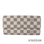 ショッピングダミエ ルイ・ヴィトン ダミエ アズール ポルトフォイユ サラ N61735 長財布 かぶせ蓋 ju【中古】