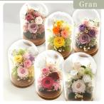 プリザーブドフラワー ガラスドーム gran 花  ギフト ボトルフラワー ガラス 誕生日 ガラス入り お祝い 送別 アンティーク おしゃれ プレゼント お見舞　お供え