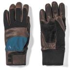 }GREEN CLOTHING зеленый механизм закрывания lWORK GLOVE ( Brown × голубой )( Work перчатка 5 пальцев перчатка )