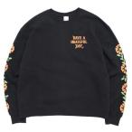 HAVE A GRATEFUL DAY ступица a решетка полный teilSWEATSHIRT -SF GRASS ( черный )( цветок принт. тренировочный )