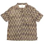 GOHEMPgo-hemplINDIA BLOCK OPEN MIND SHIRTS ( Brown )( блок принт . воротник рубашка )