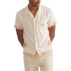 マリーン レイヤー メンズ シャツ トップス Short-Sleeve Placed Embroidery Resort Shirt - Men's