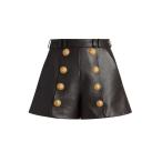  Balmain женский шорты * шорты низ Leather Buttoned Shorts