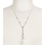 セザンヌ レディース ネックレス・チョーカー アクセサリー Rhineston Cubic Zirconia Pearl Y Necklace