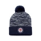 ファナティクス メンズ 帽子 アクセサリー Men's Branded Navy Winnipeg Jets Defender Cuffed Knit Hat with Pom