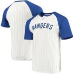 マジェスティック メンズ Tシャツ トップス Texas Rangers Majestic Everything in Order Domestic Pinstripe T-Shirt