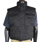 セキュリティベスト 中綿 ボディウォーマー ブラック ポリス 保安部隊 ノースリーブ ジャケット Trucker Vest ミリタリー Army