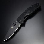 ショッピングナイフ Spyderco 折りたたみナイフ Tenacious ライトウェイト 半波刃 オールブラック C122PSBBK スパイダルコ