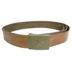  Чехия армия сброшенный товар кожаный ремень крюк тип ремень дыра .. есть Star эмблема [ S размер / Brown / возможно ] Чехия s осел Kia 