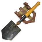  Roo любитель армия сброшенный товар складной лопата складывающийся пополам кожа производства держатель имеется [ повреждение есть ] складной совок 