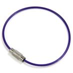 ワイヤーリング ステンレス製 キーホルダー 鍵用 PVCコーティング [ パープル ] ベルトキーホルダー キーチェーン