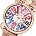 ガガミラノ GAGA MILANO SLIM スリム 46mm 腕時計 クオーツ メンズ 5081.1 シルバー ピンクゴールド シルバー