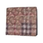 バーバリー BURBERRY 二つ折り 財布 ３Dプリント ウォレット メンズ 8018160 REG CC BILL8 アーカイブベージュ ブラック