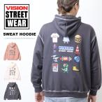VISION STREET WEAR ビジョンストリートウェアー ピクセルマルチ スウェットパーカー プルパーカー ビッグシルエット メンズ 送料無料 4705031