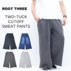 ROOT THREE обратная сторона шерсть two tuck широкий тренировочный брюки тренировочный широкий брюки слаксы cut off мужской 5433kodama