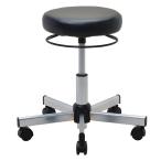 (個人宅配送可能商品)ラウンドキャスタースツール ブラック クローム脚 RFRCS-FPBKCL