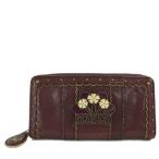  Anna Sui цветочный узор * раунд застежка-молния длинный кошелек * кожа / лиловый /ANNA SUI на следующий день рассылка возможно /207402