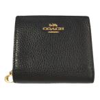 ショッピングコーチ 財布 (ラスト1点) COACH コーチ ロゴプレート レザー 2つ折り財布 ウォレット ミニ財布/ブラック/b260116/602642